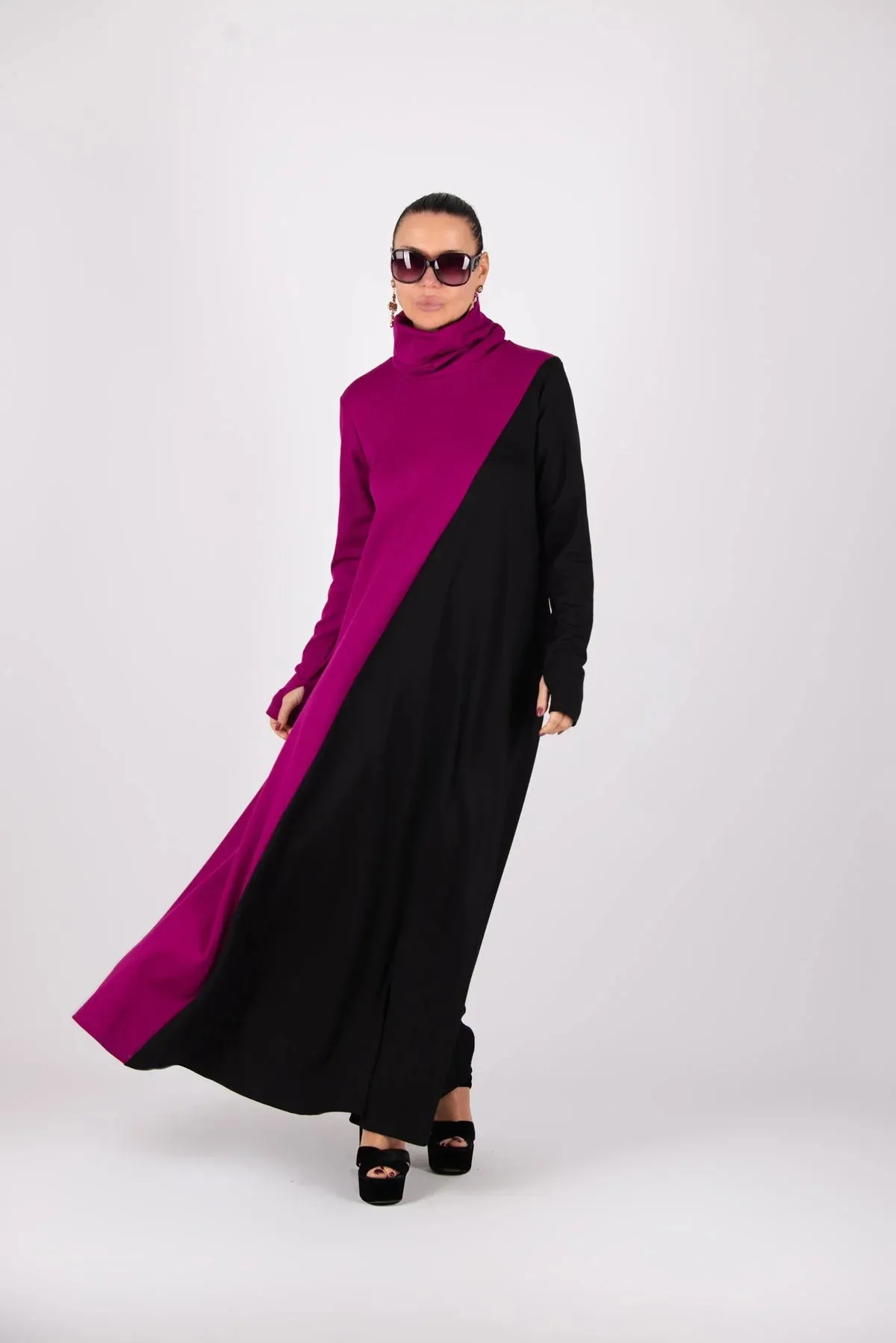 Vivian Turtleneck Long A Line Dress