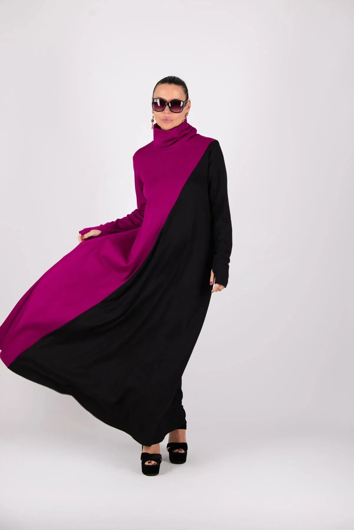 Vivian Turtleneck Long A Line Dress
