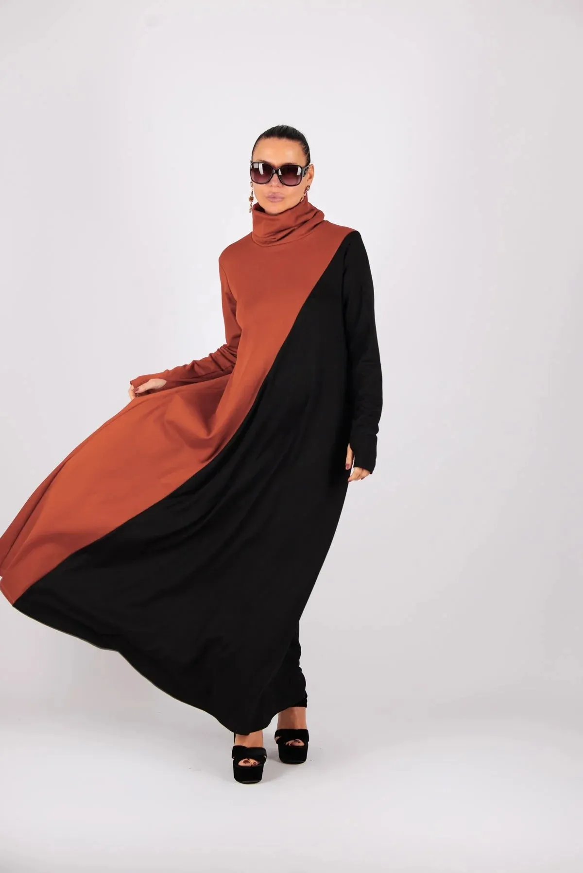Vivian Turtleneck Long A Line Dress