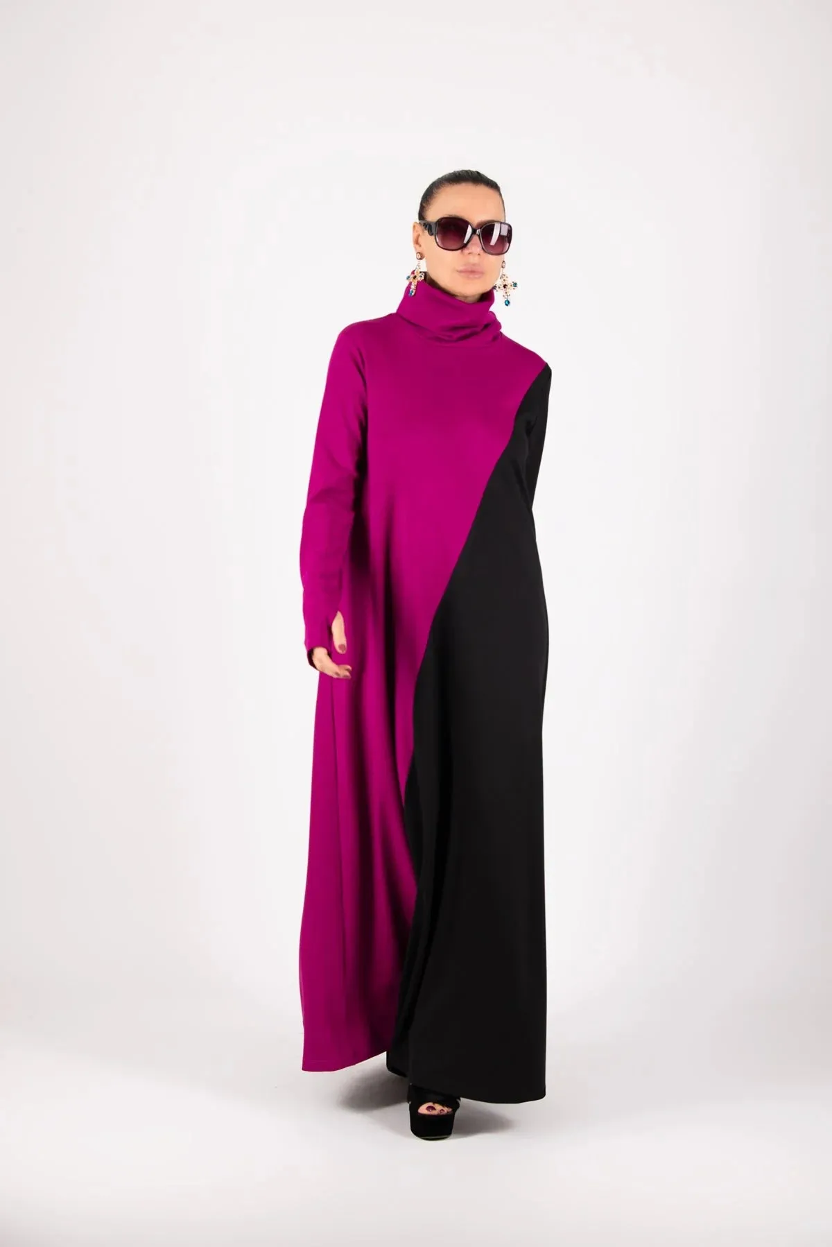 Vivian Turtleneck Long A Line Dress