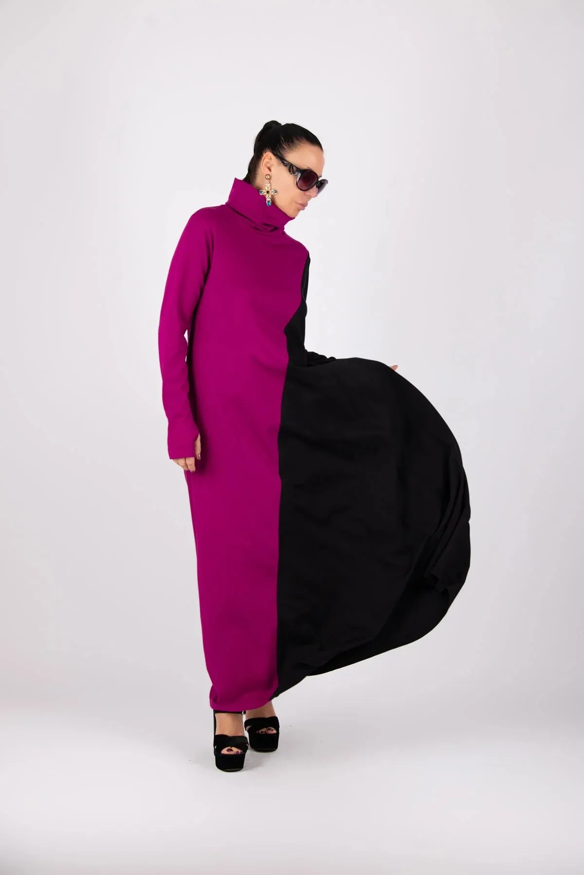 Vivian Turtleneck Long A Line Dress