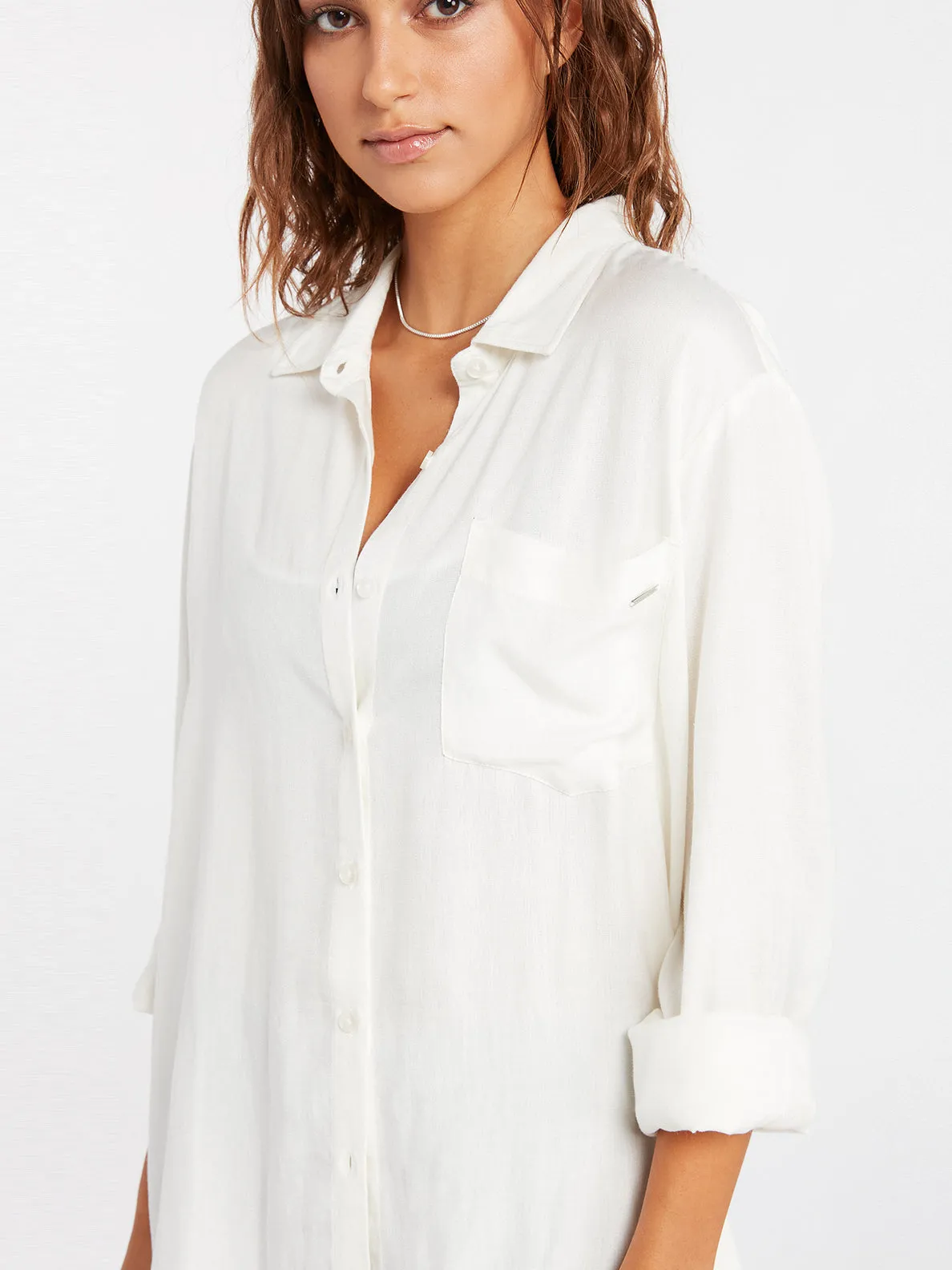 Volcom Coco Ho Tunic L/S Shirt-Star White