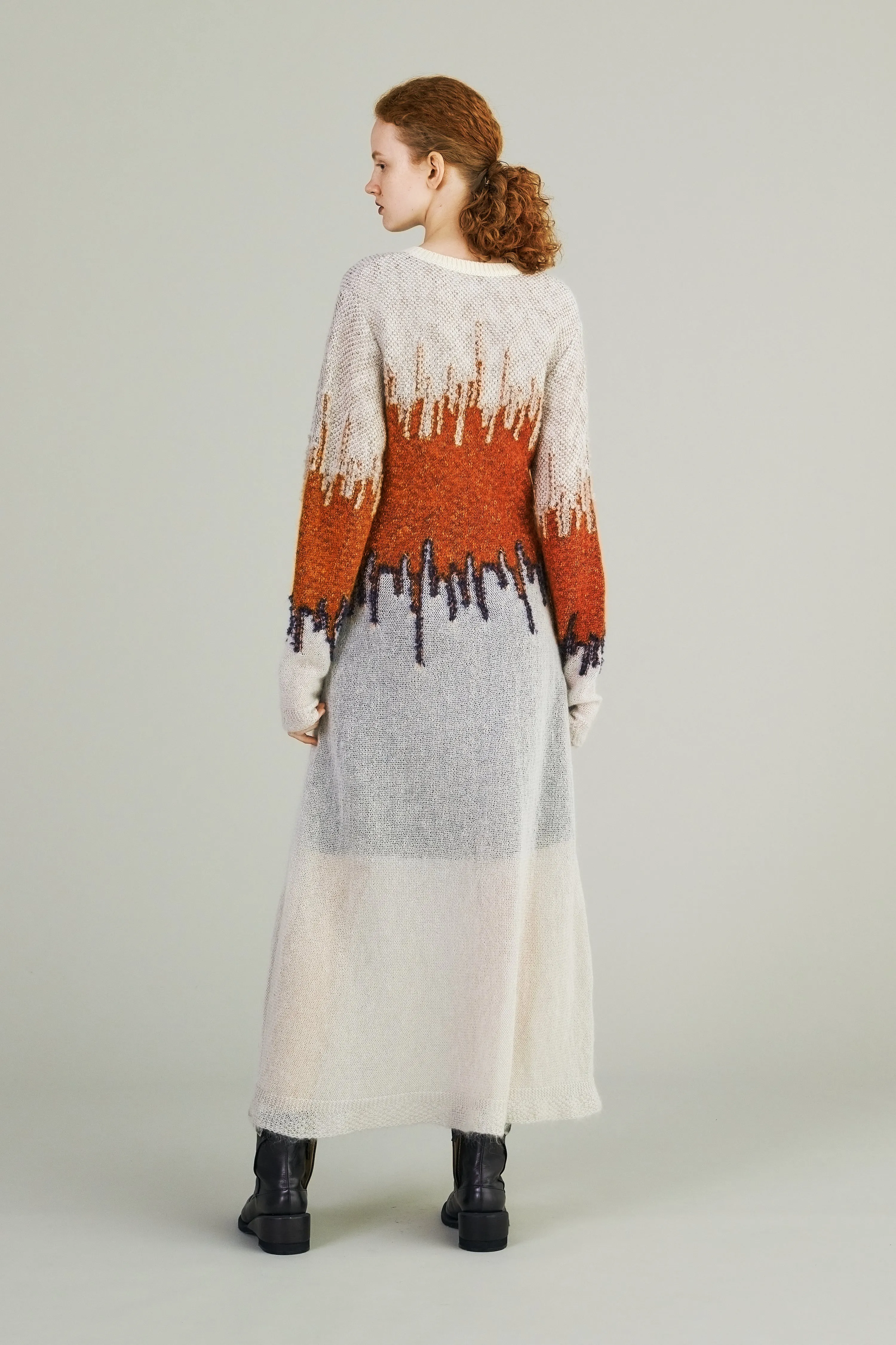 Water mirror knit dress (Light gray)