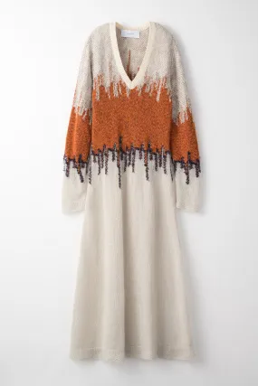 Water mirror knit dress (Light gray)