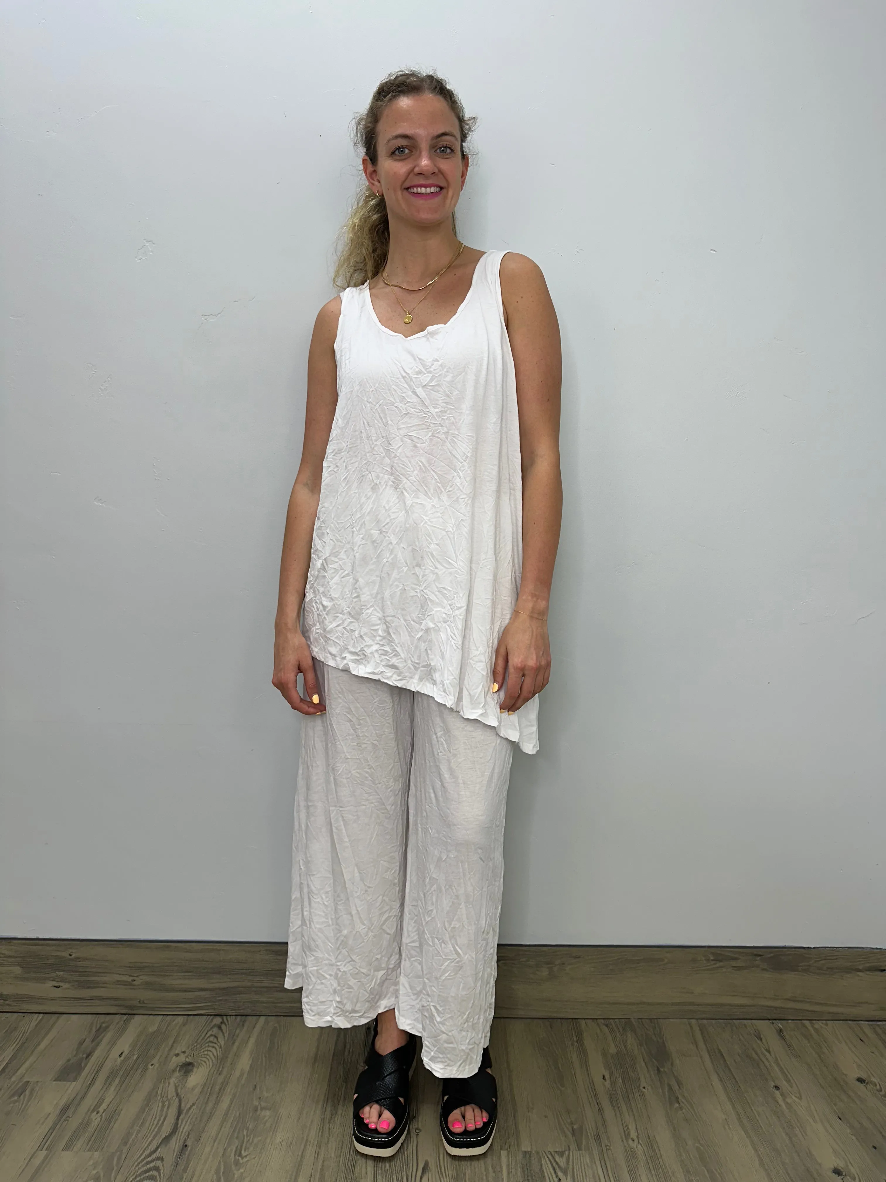 White Crinkle Colt Top