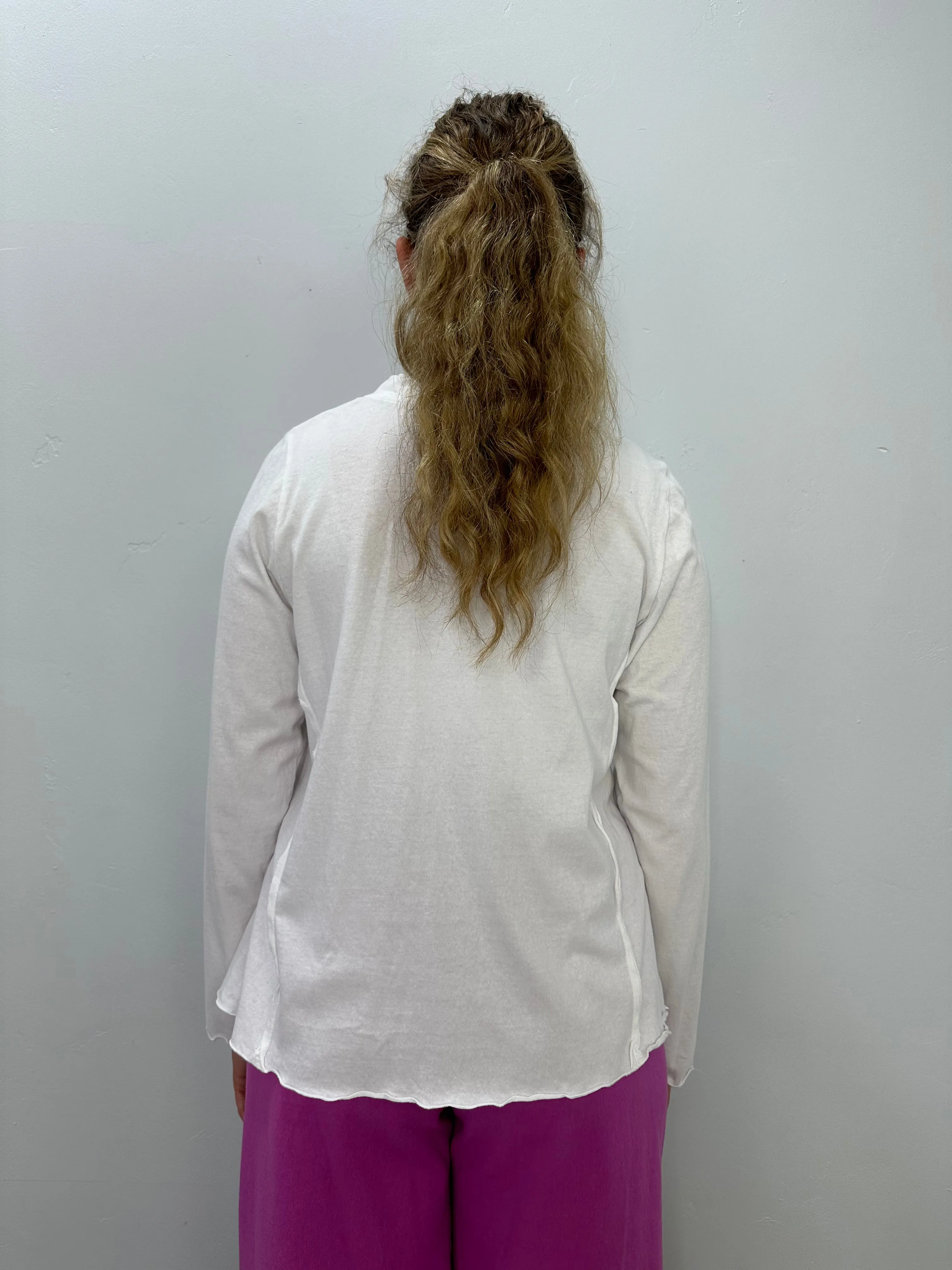 White Long Sleeve Cotton Top