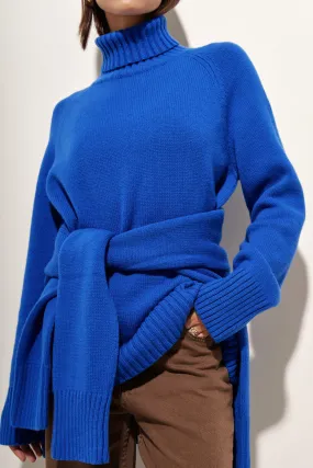 Winter Belted Turtleneck Sweater