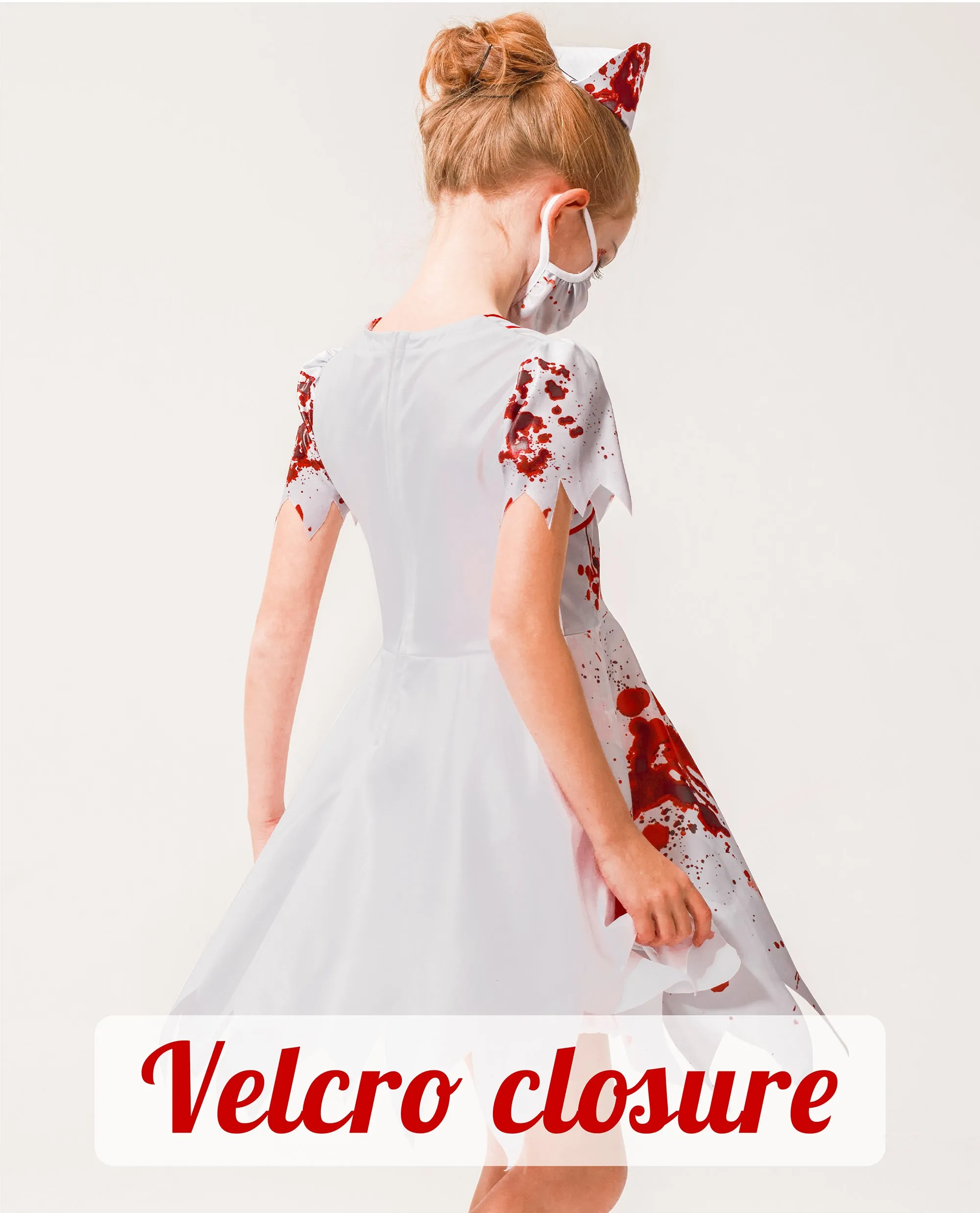 Women Girl Zombie Nurse Costume Adult Mommy and Me Matching Suit 3pcs