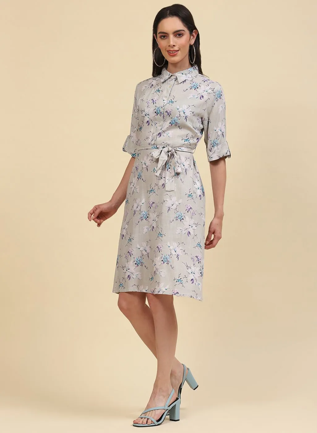 Women Grey Printed Tunic