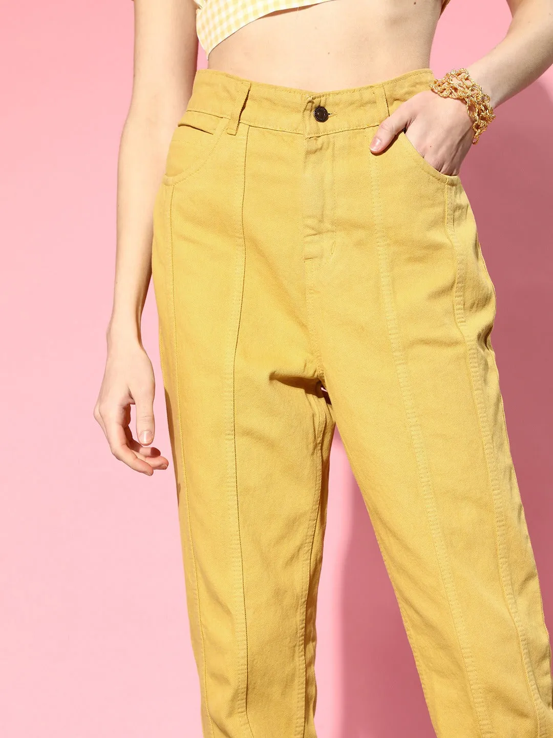 Women Mustard Carrot Fit Jeans