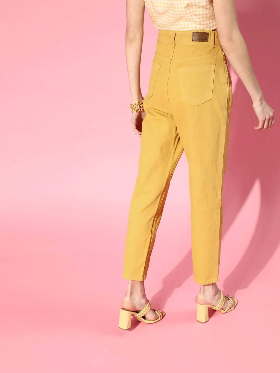 Women Mustard Carrot Fit Jeans