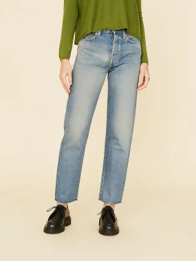 Women's 13.5oz Selvedge Denim Straight Cut in Light Distress