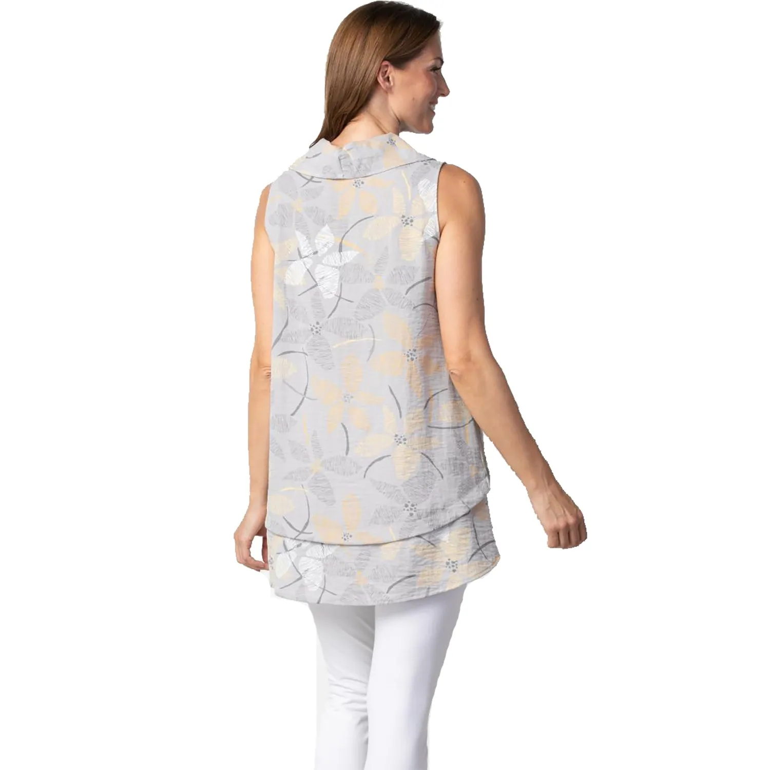 Women's Habitat Petals Sleeveless Drape Collar Tunic Dove