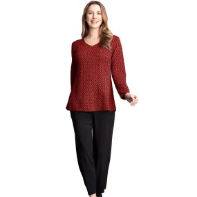Women's Habitat Steppingstone Pucker V Neck Tunic Berry