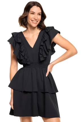 Women's South Cove V-Neck Ruffle Dress  |  Black