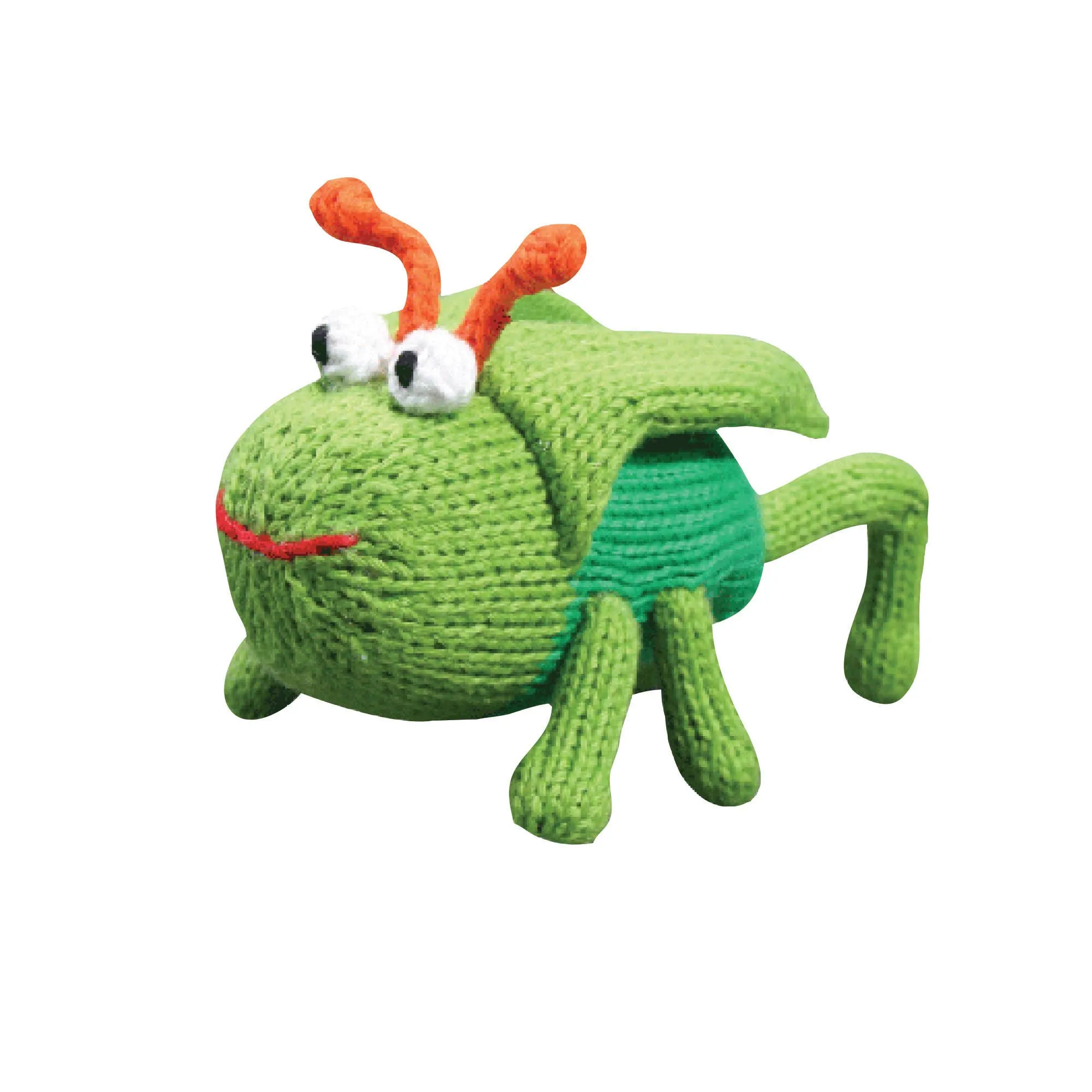 ZUB Gordon the Grasshopper Knit Rattle: 5" Rattle